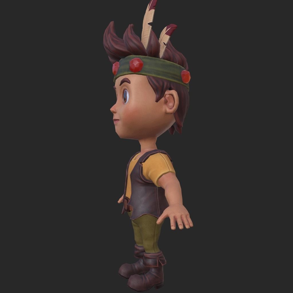 3D Character Indian Boy Chibi style Low-poly 3D model_7