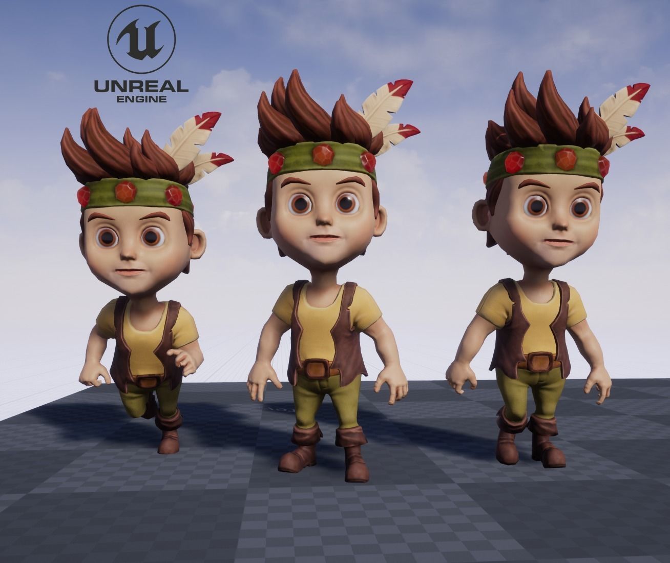 3D Character Indian Boy Chibi style Low-poly 3D model_2