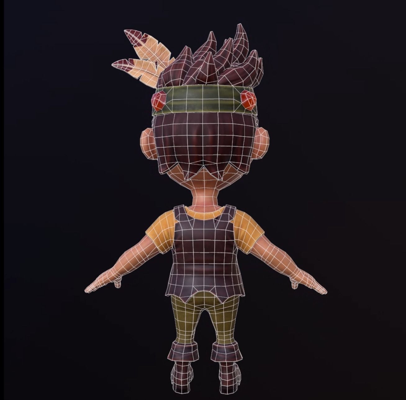 3D Character Indian Boy Chibi style Low-poly 3D model_10