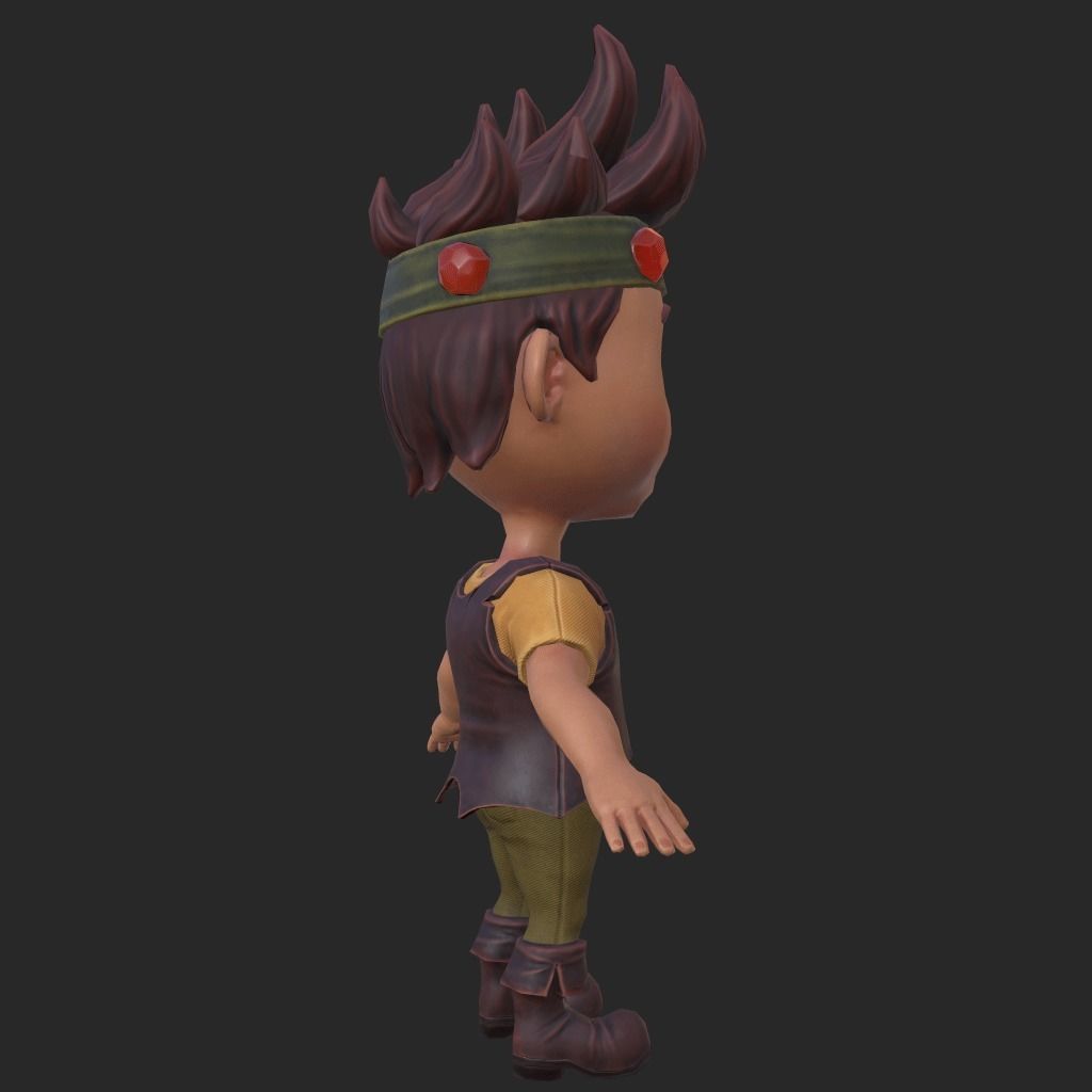 3D Character Indian Boy Chibi style Low-poly 3D model_4