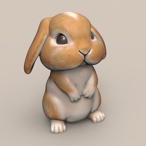 Cute Rabbit Droopy Ears STL 3D print model