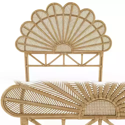 Petal rattan bed head