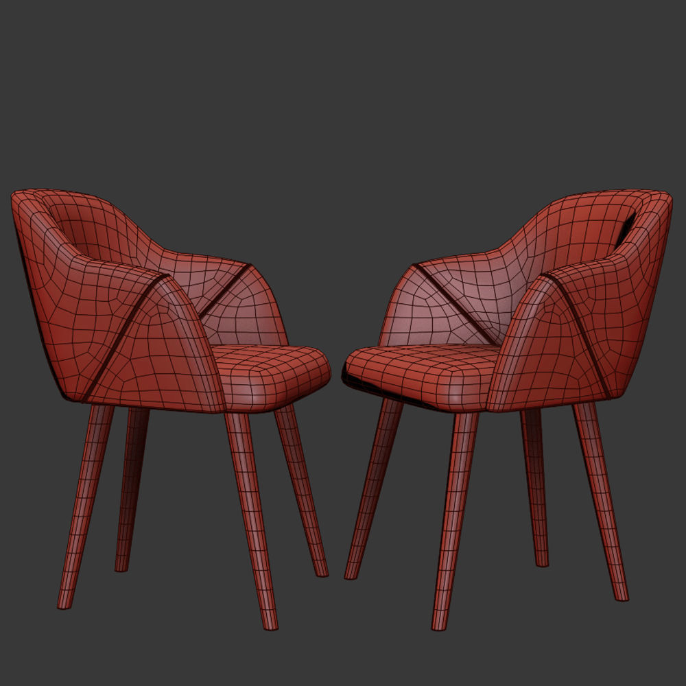 Creggan Upholstered Dining Chair 3D model_2