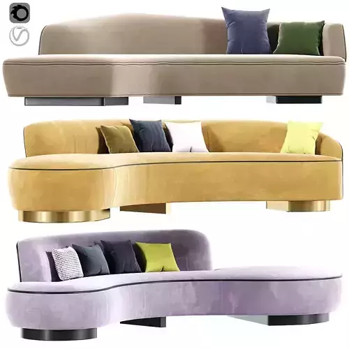 Vladimir Kagan Curve Sofa Collection 3D model
