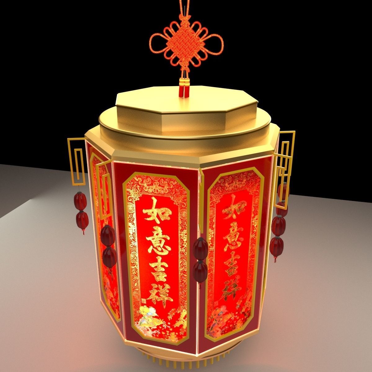 Chinese Palace Lantern 3D model_2