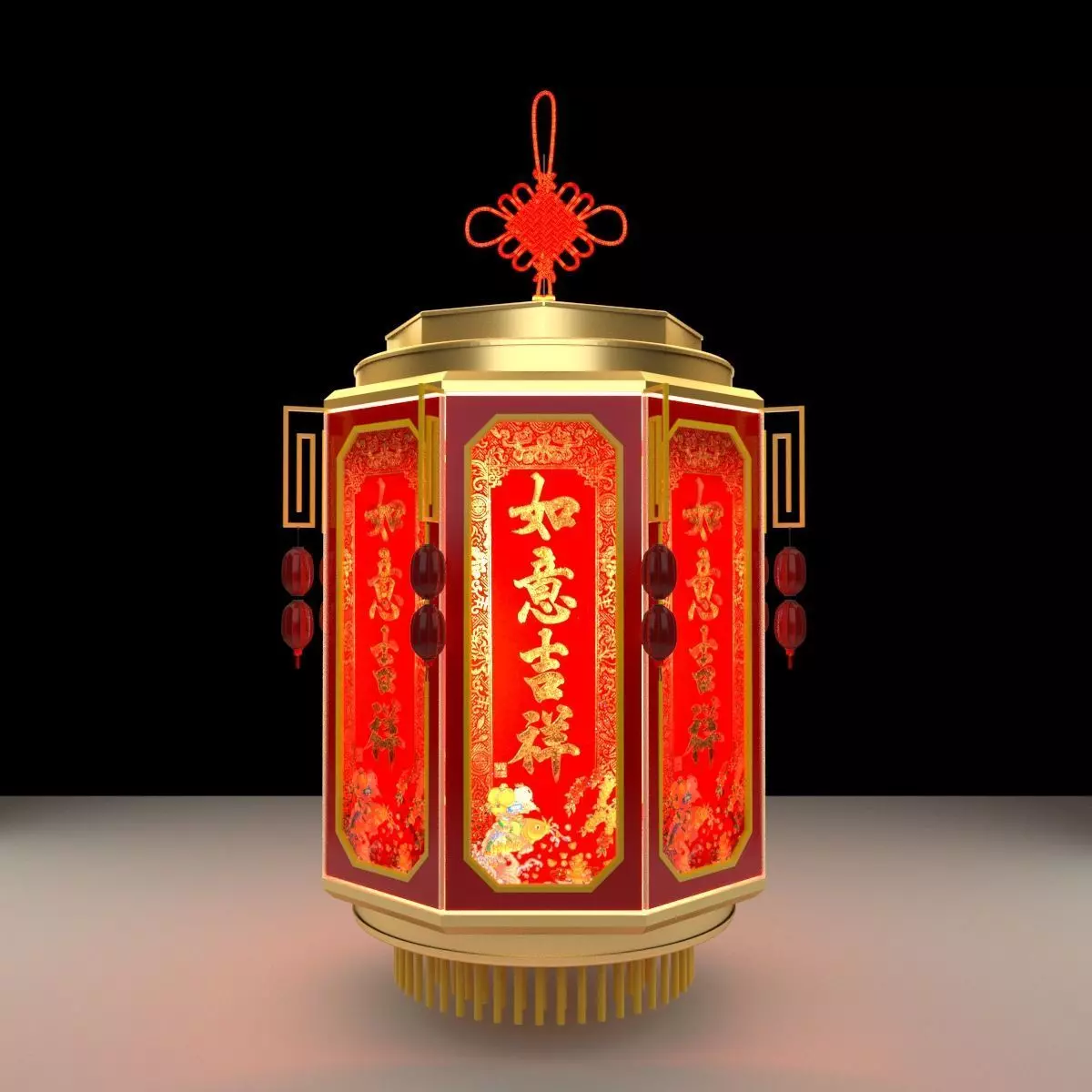 Chinese Palace Lantern 3D model_0