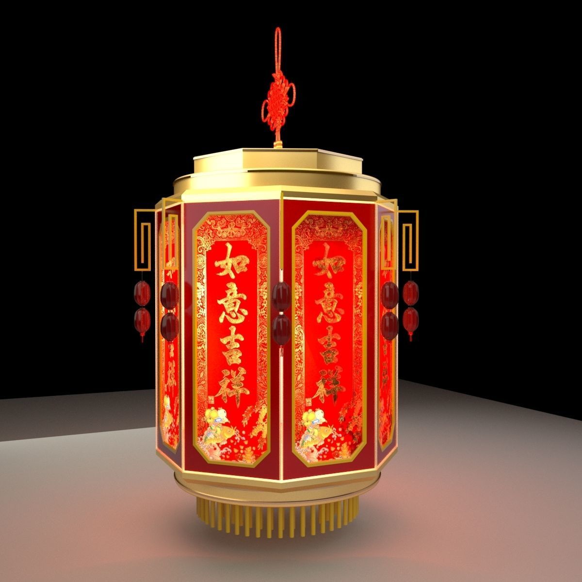 Chinese Palace Lantern 3D model_3