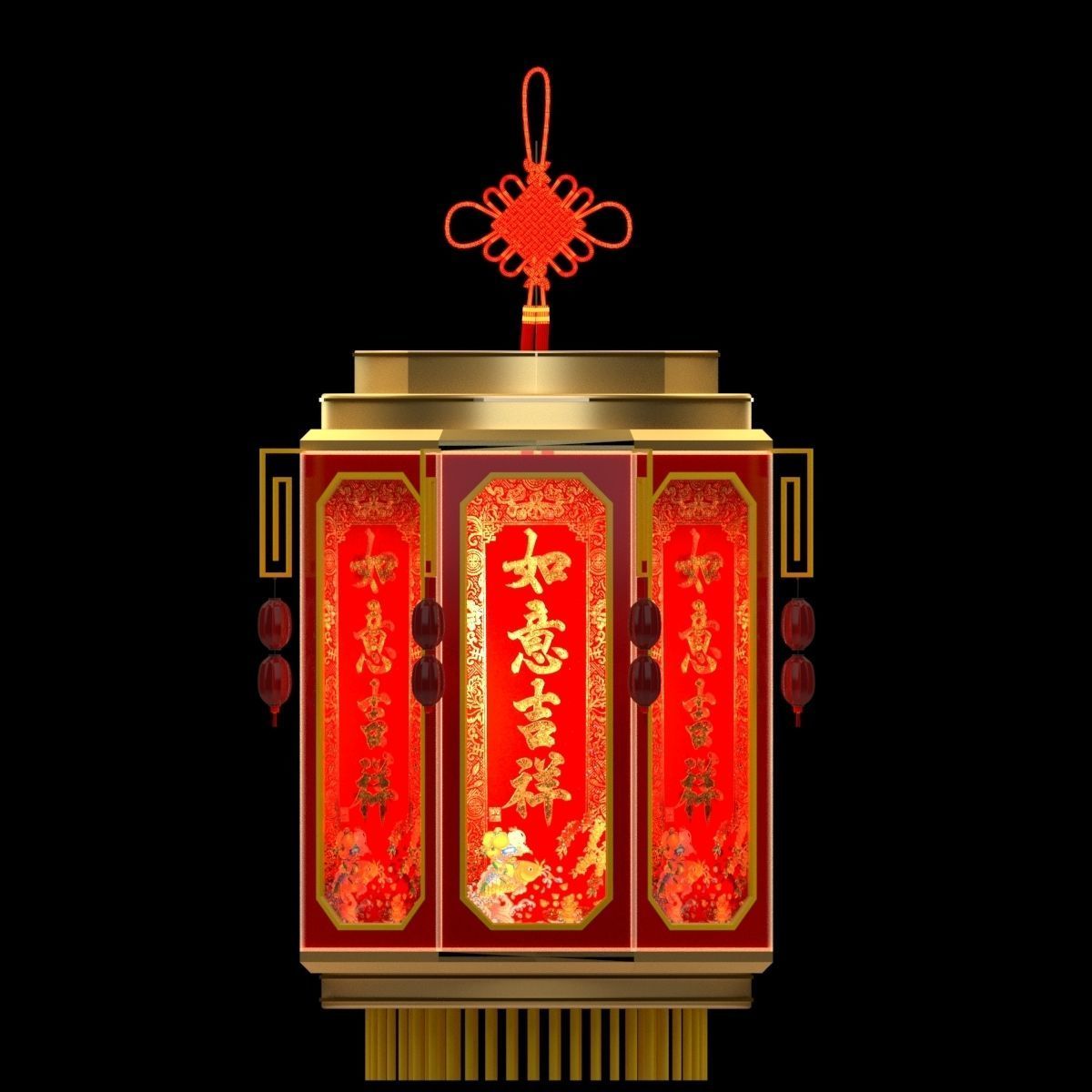 Chinese Palace Lantern 3D model_4