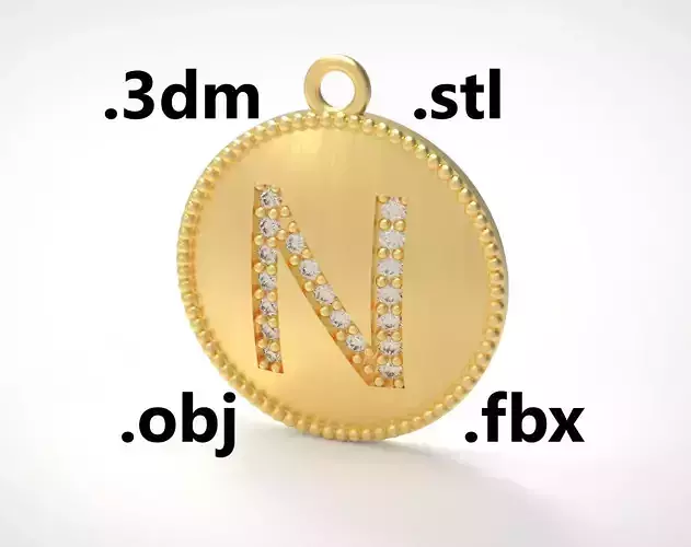 Model 179 Alphabets Necklace  The Letter N Necklace Camber 3D print model