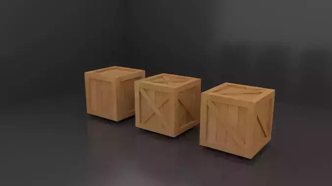 Low Poly Boxes wooden box