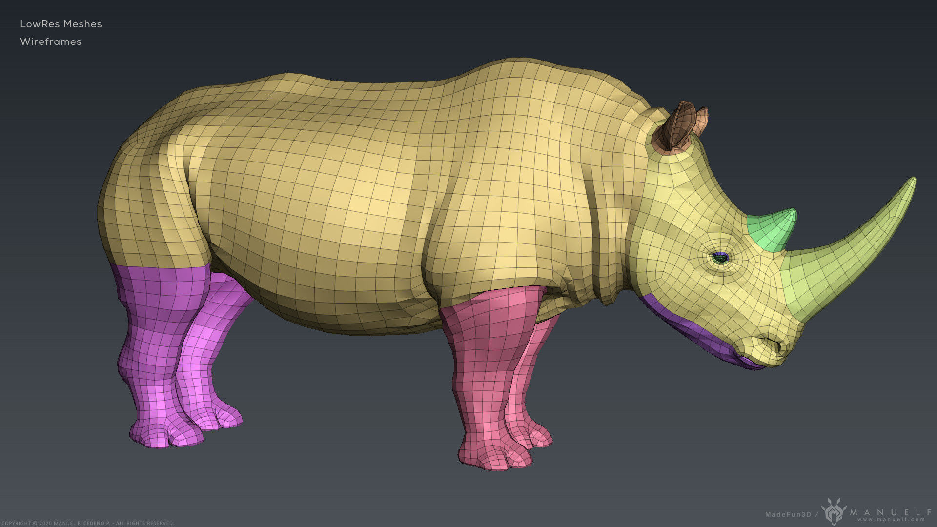 White Rhinoceros - Highpoly Sculpture 3D model_2