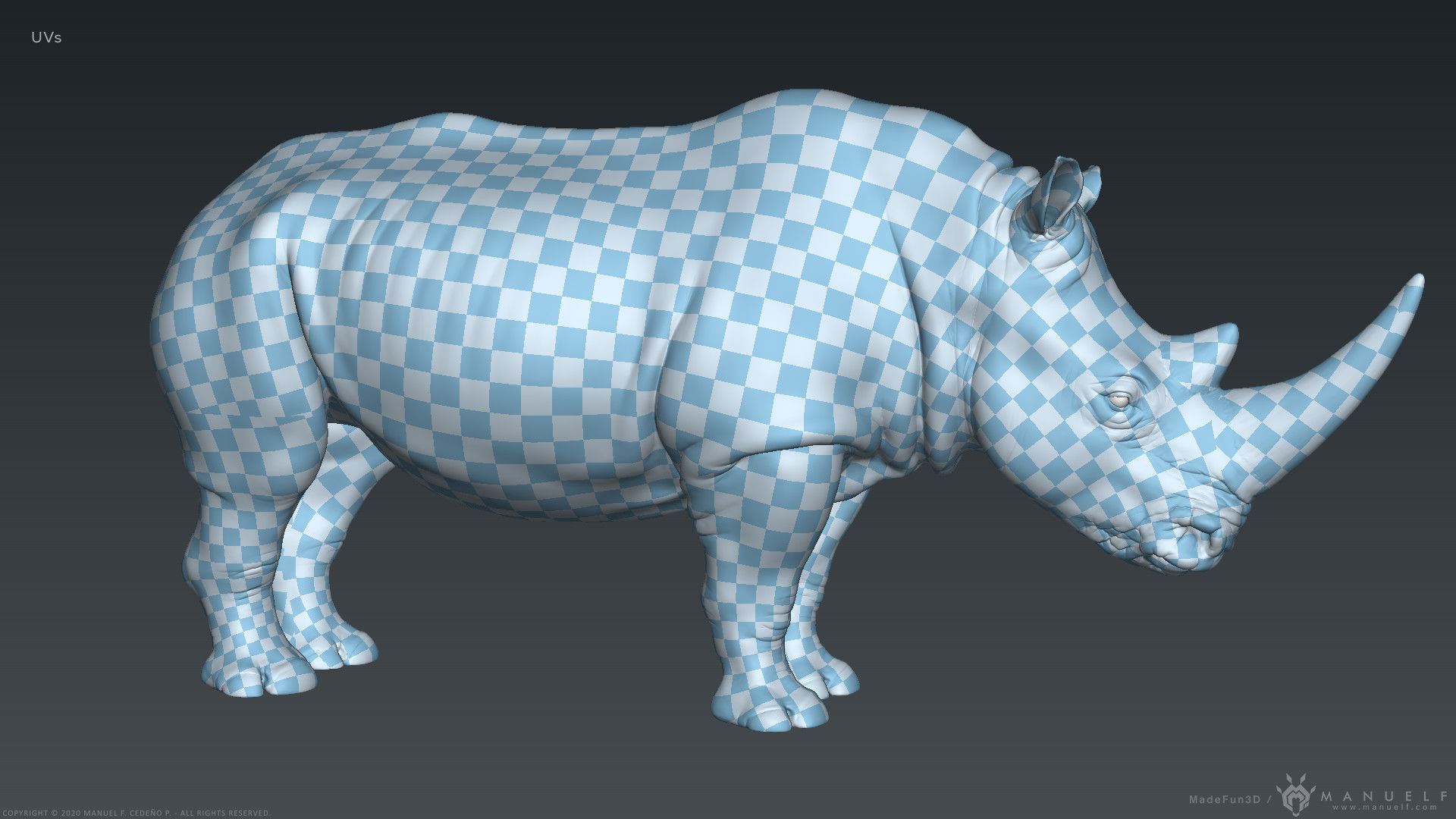 White Rhinoceros - Highpoly Sculpture 3D model_18