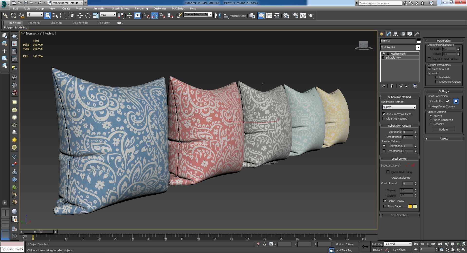 Decorative pillows   set 071 3D model_5