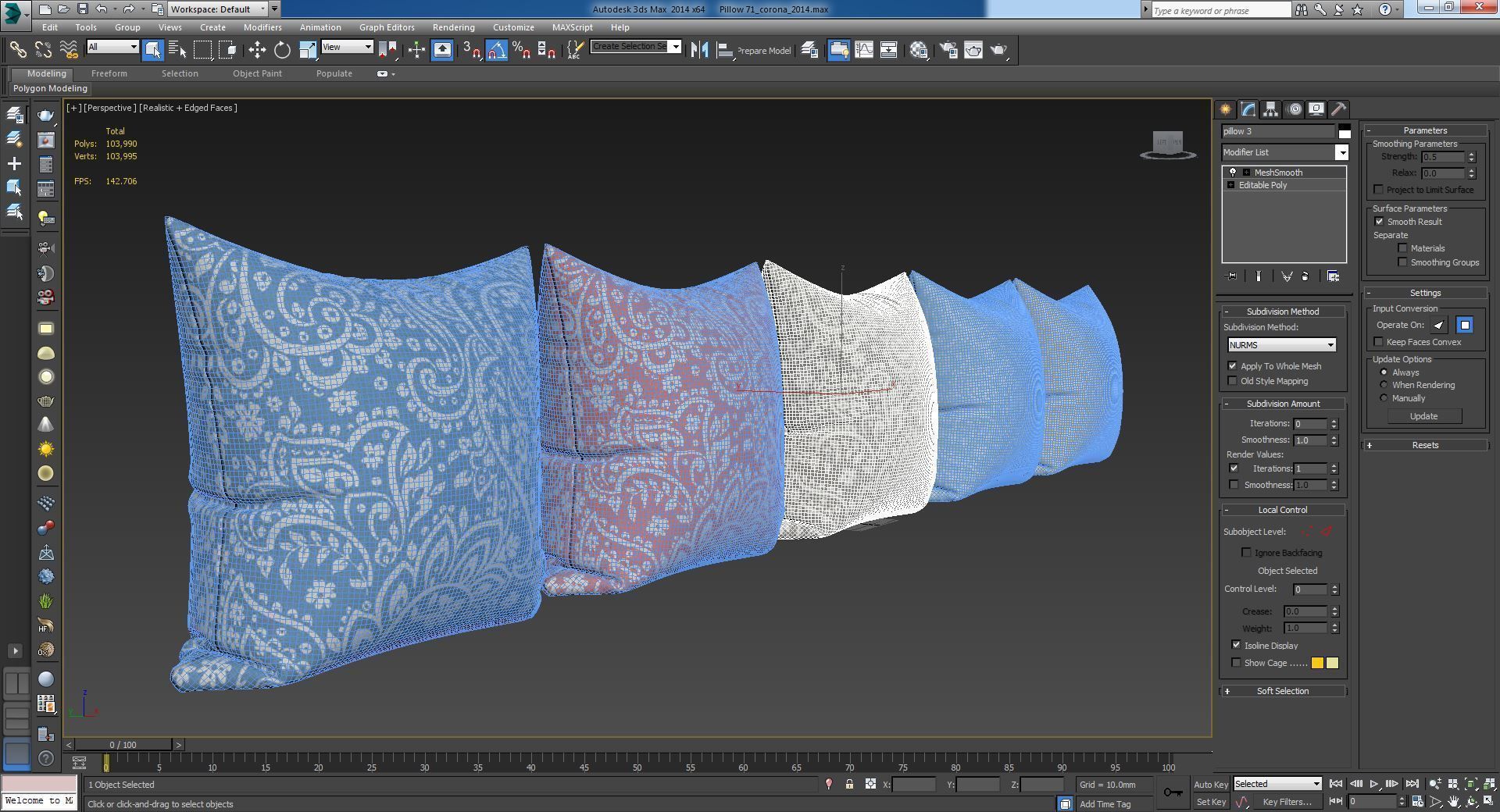 Decorative pillows   set 071 3D model_6