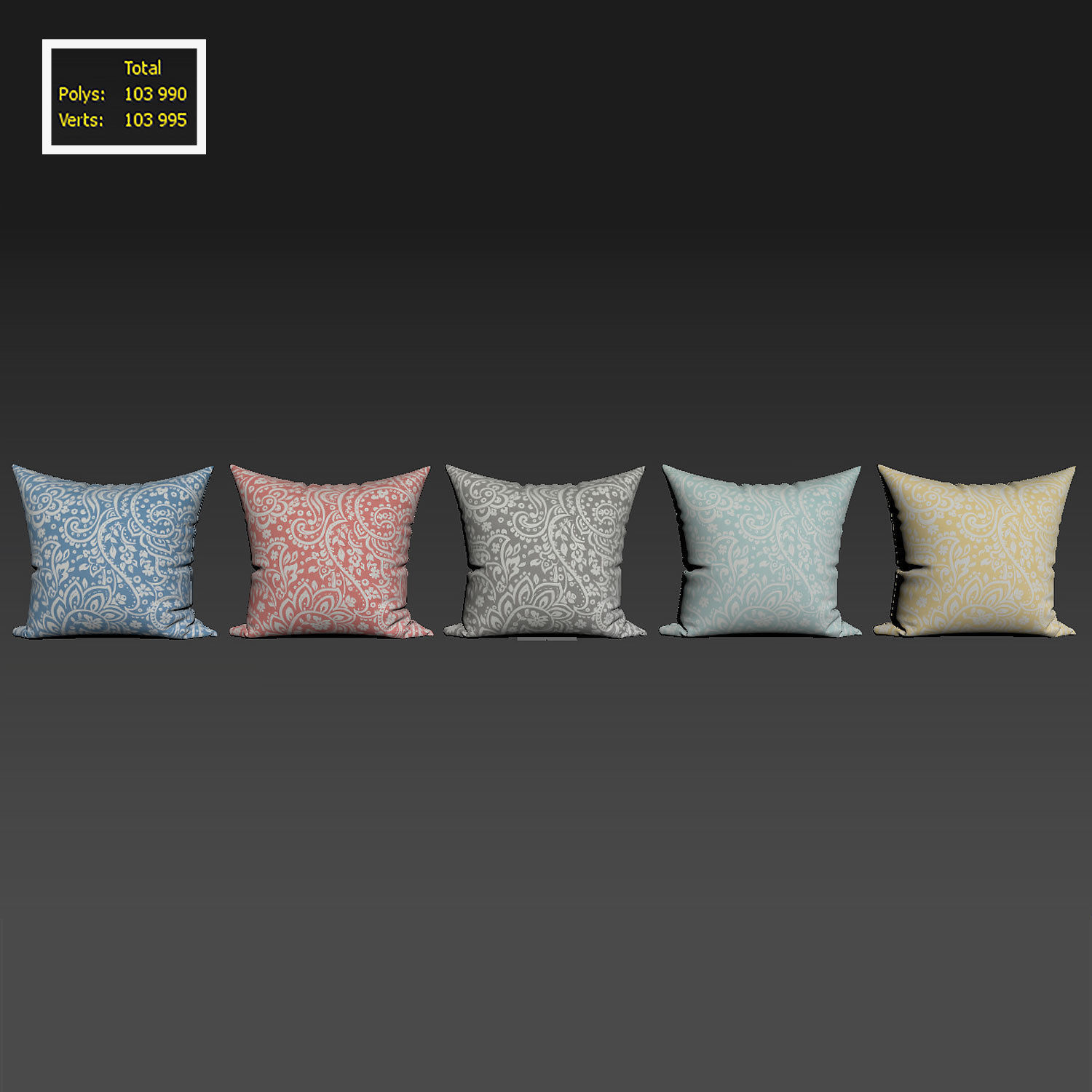 Decorative pillows   set 071 3D model_2