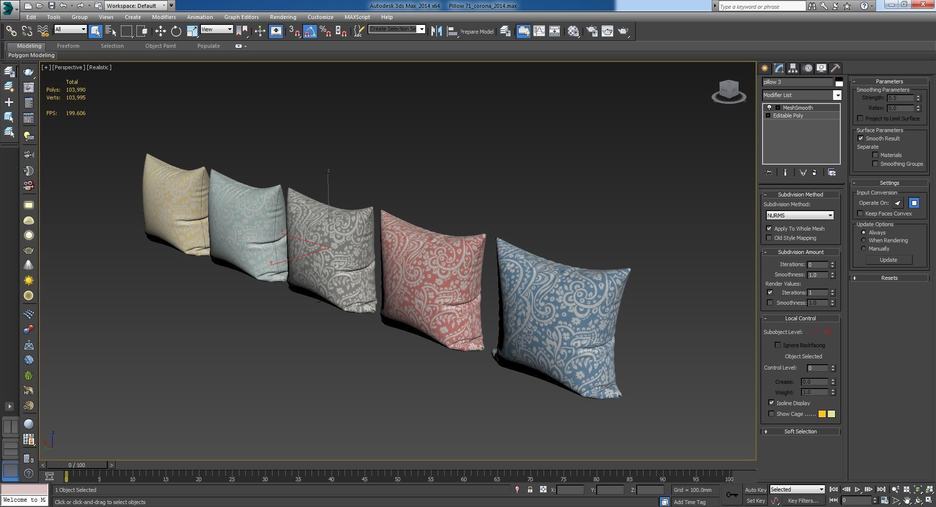 Decorative pillows   set 071 3D model_7