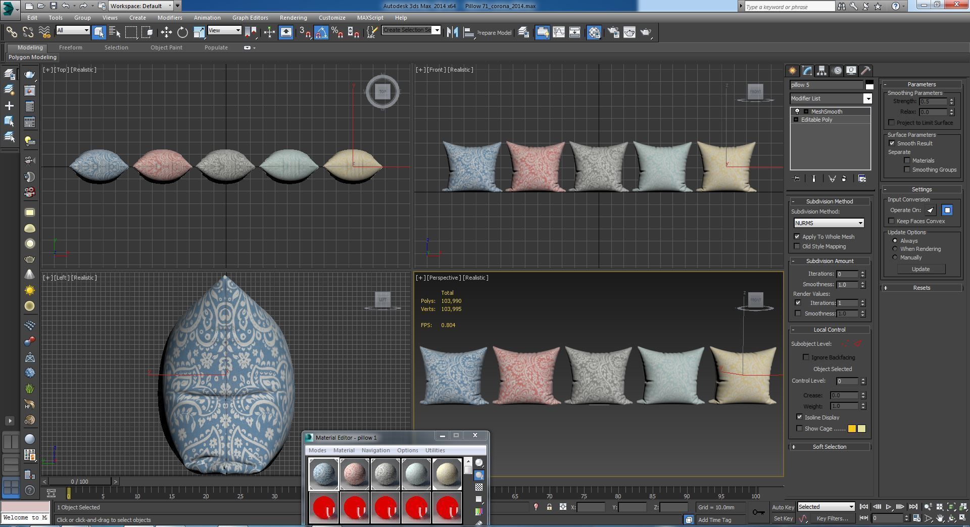 Decorative pillows   set 071 3D model_3