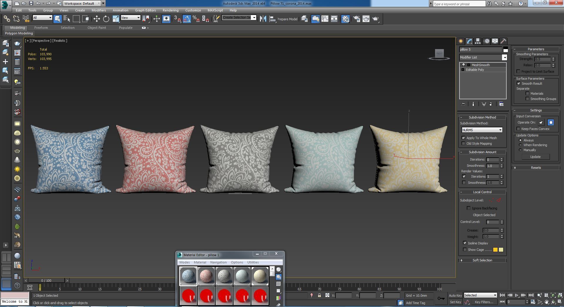 Decorative pillows   set 071 3D model_4