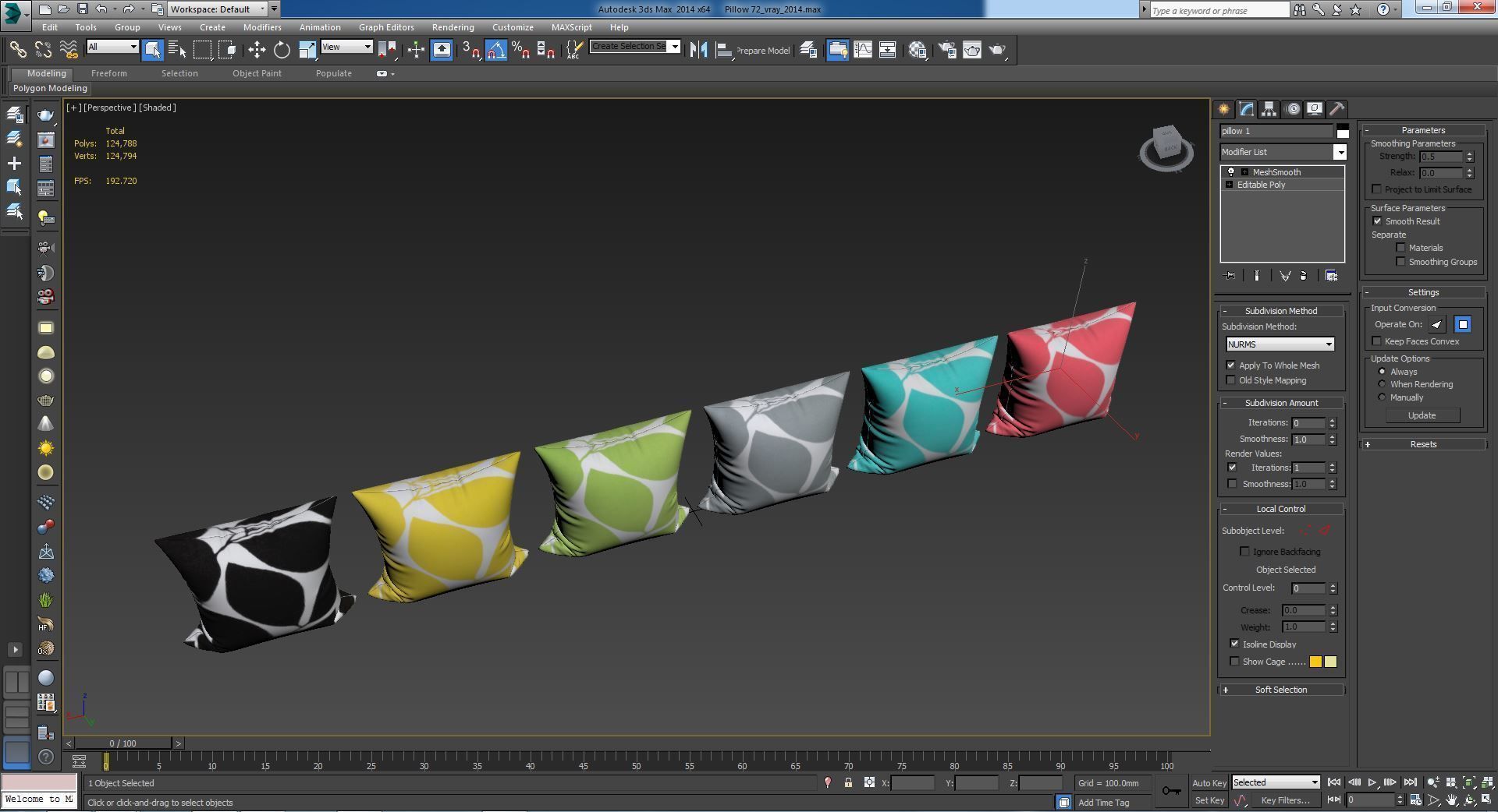 Decorative pillows  set 072 3D model_11