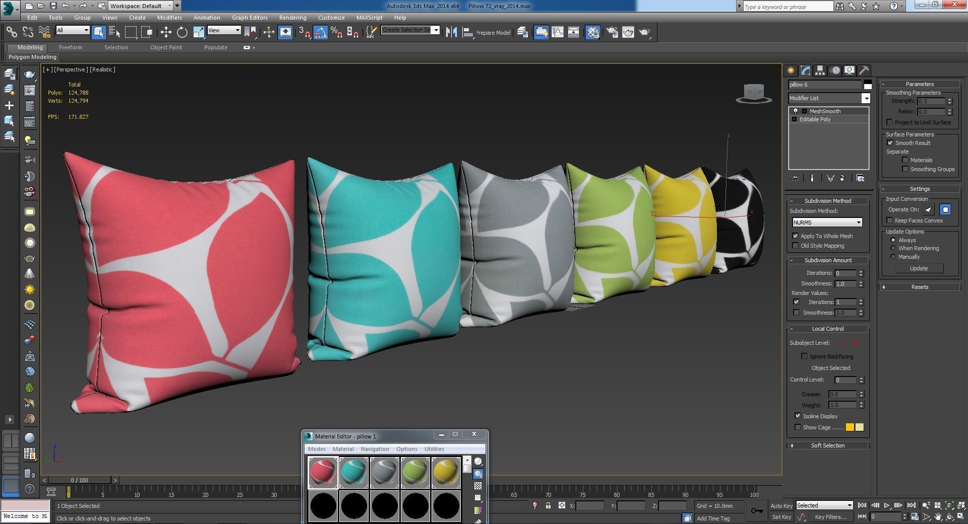 Decorative pillows  set 072 3D model_4