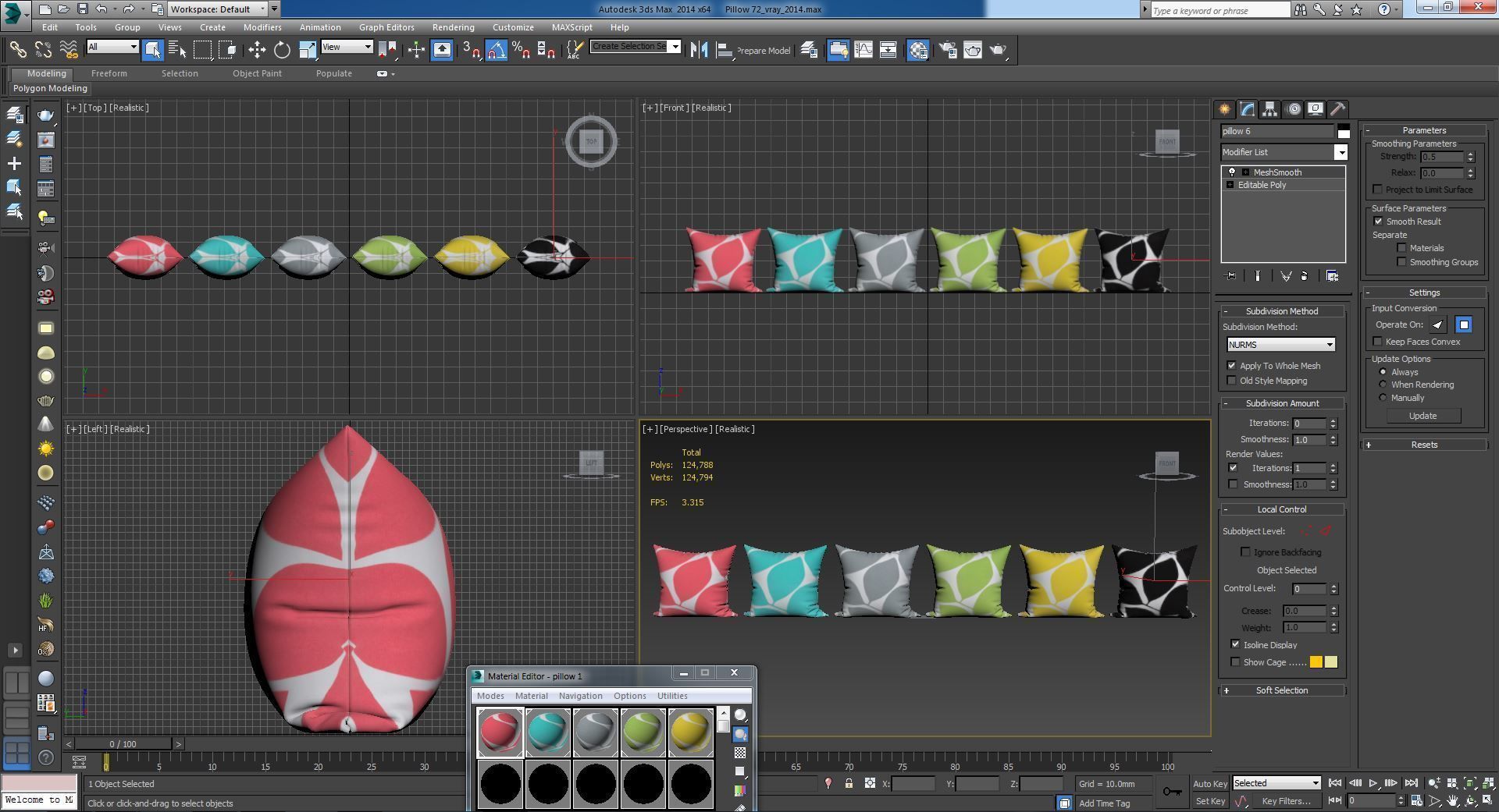 Decorative pillows  set 072 3D model_3