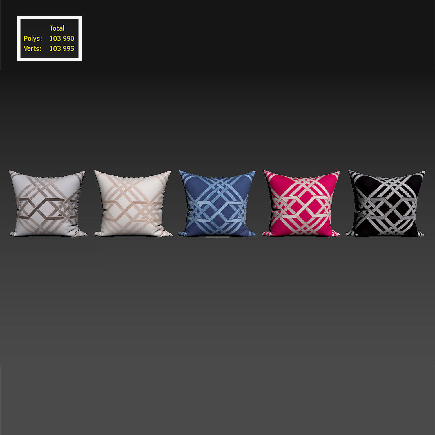 Decorative pillows set 073 3D model_1