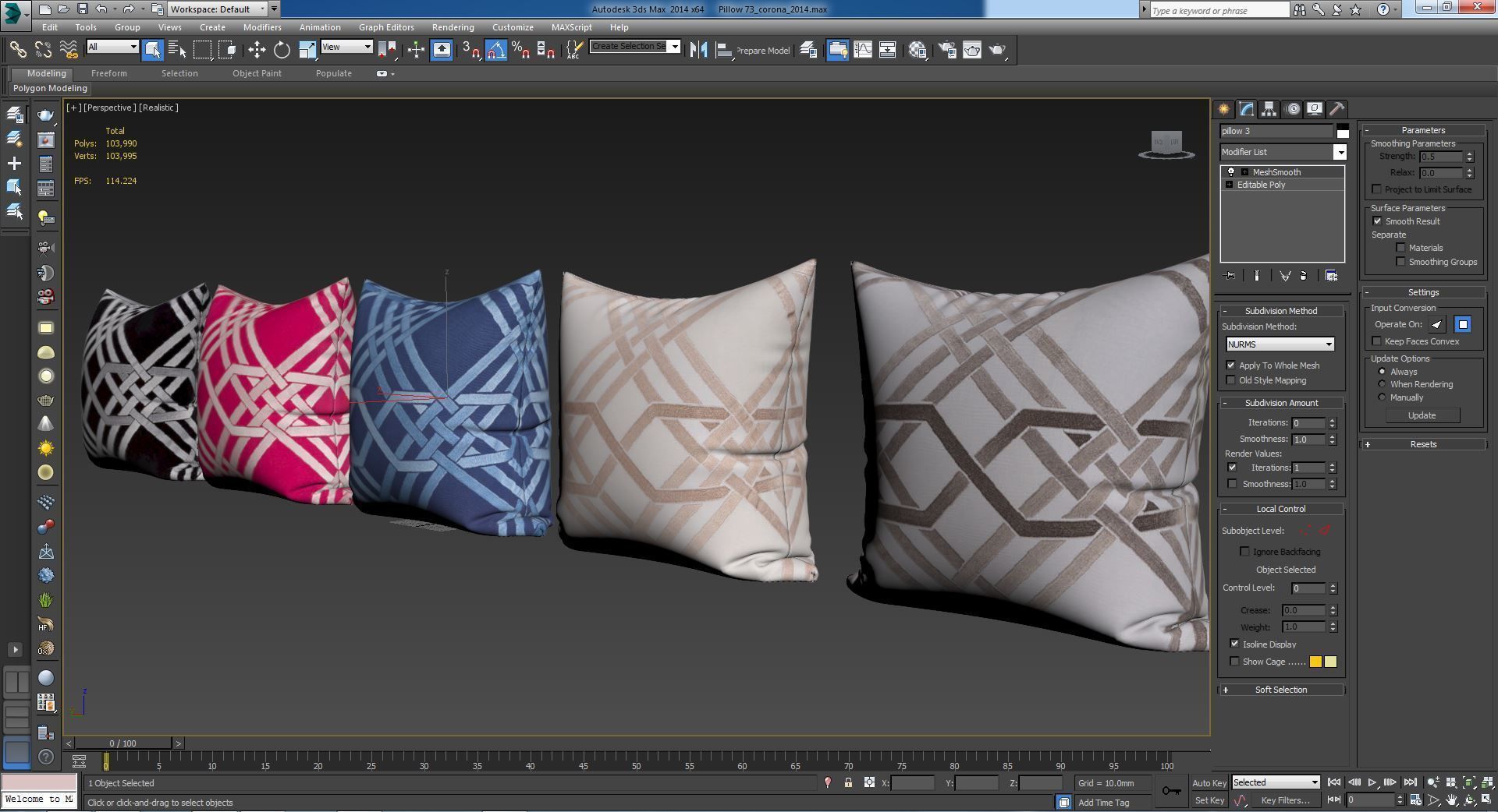 Decorative pillows set 073 3D model_2