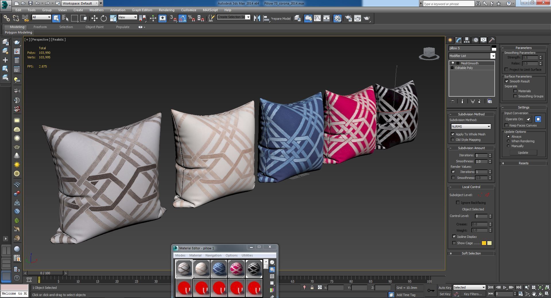 Decorative pillows set 073 3D model_3