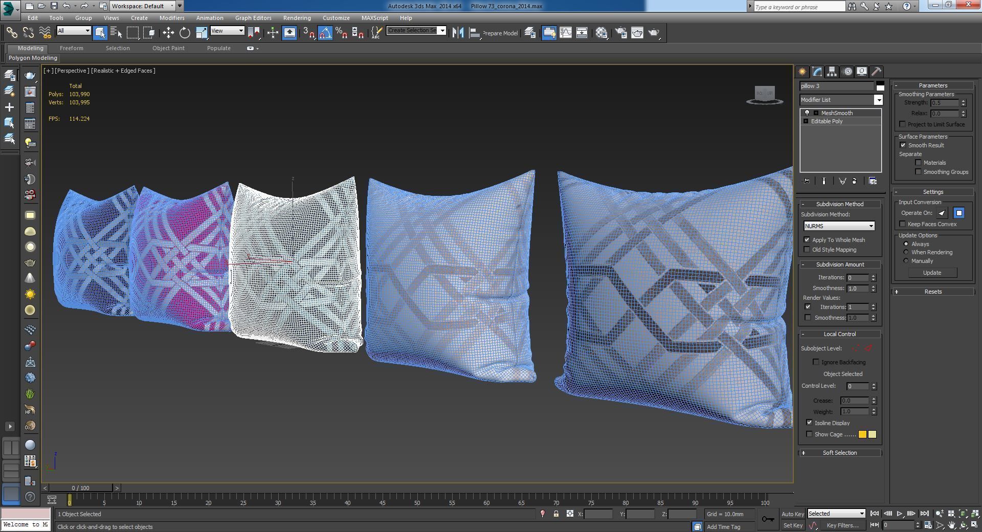 Decorative pillows set 073 3D model_10