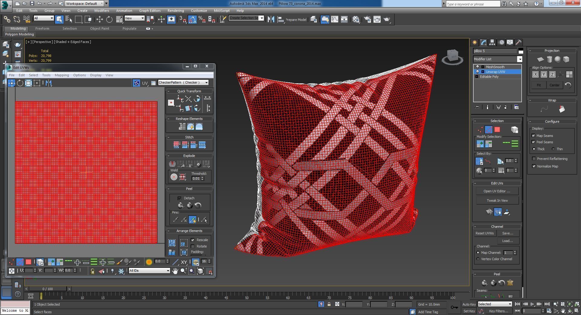 Decorative pillows set 073 3D model_17