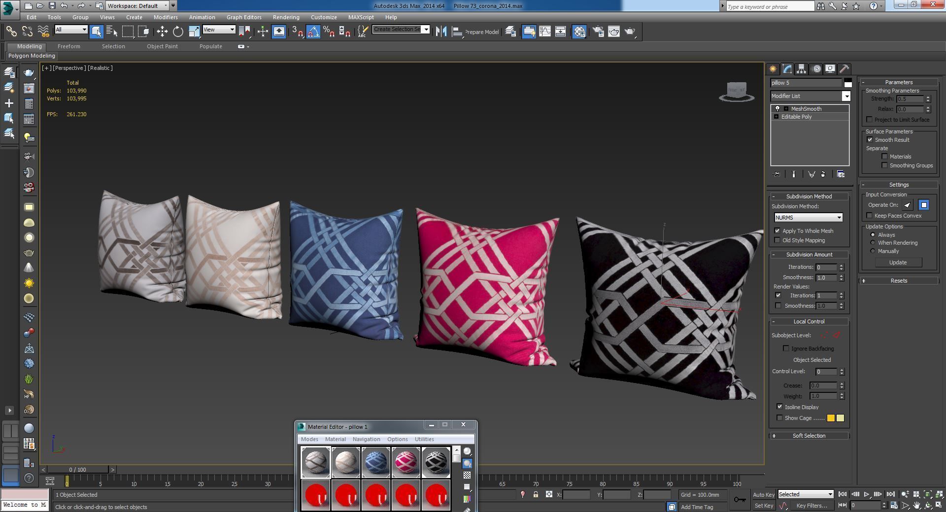 Decorative pillows set 073 3D model_12