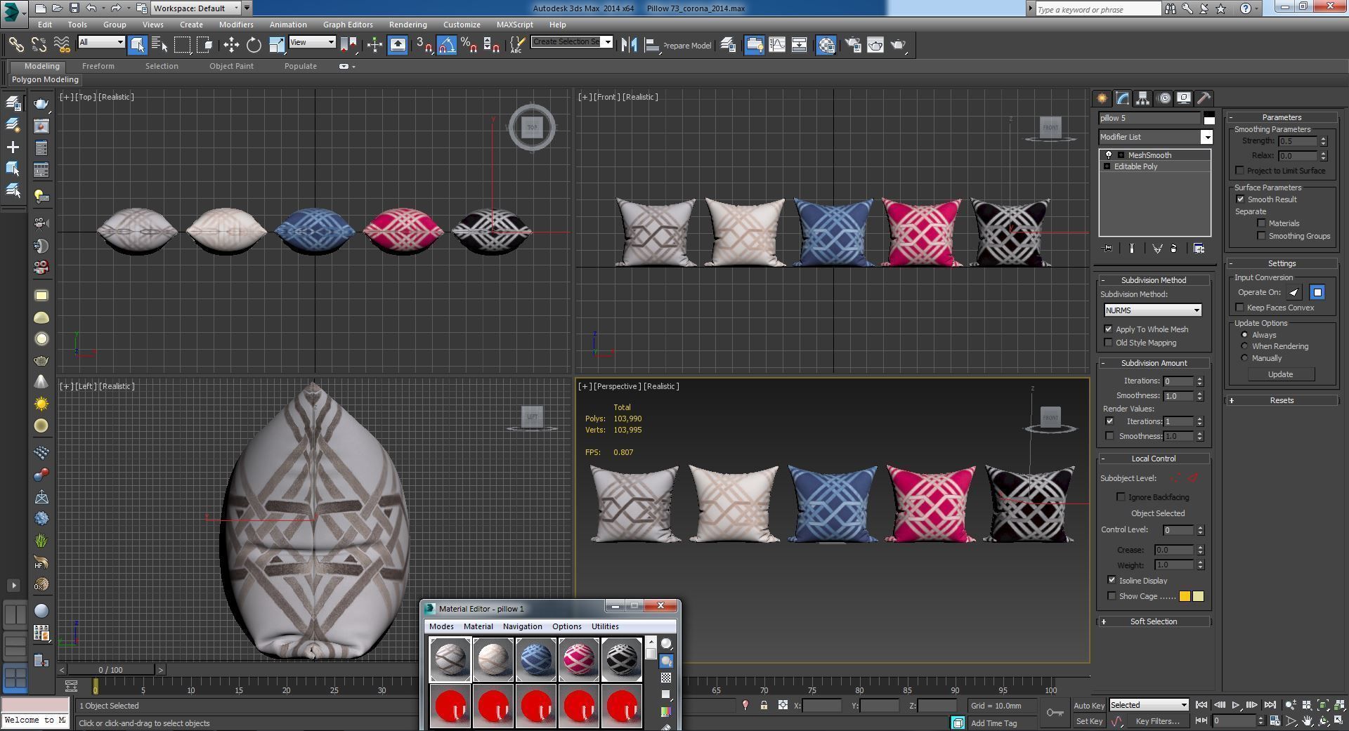 Decorative pillows set 073 3D model_16