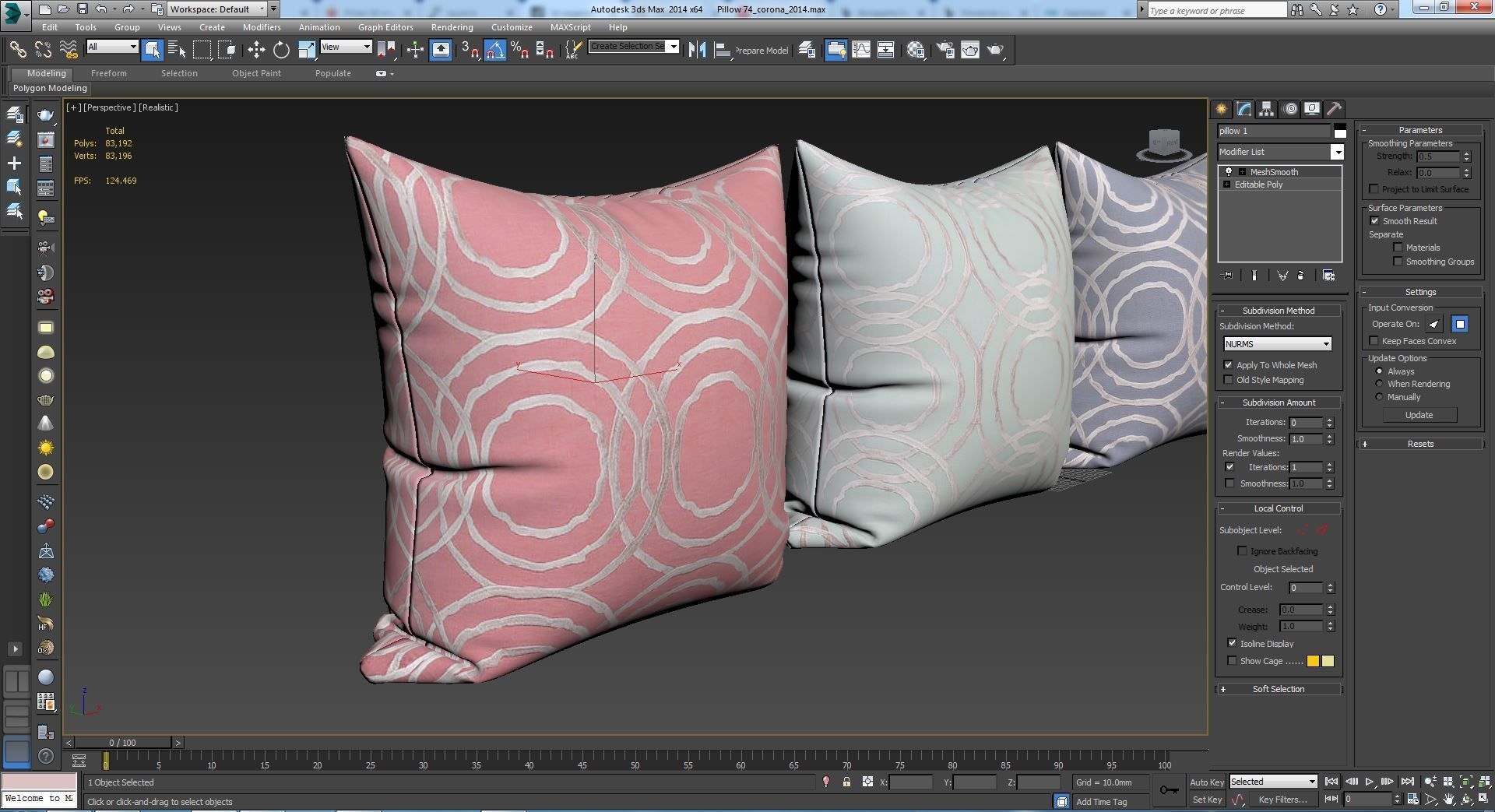 Decorative pillows set 075  3D model_11