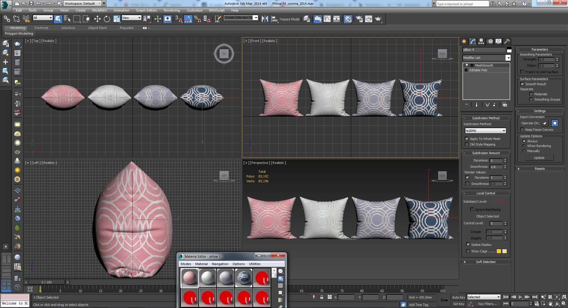 Decorative pillows set 075  3D model_8