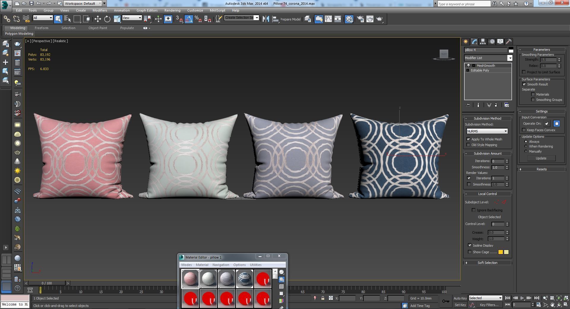 Decorative pillows set 075  3D model_9