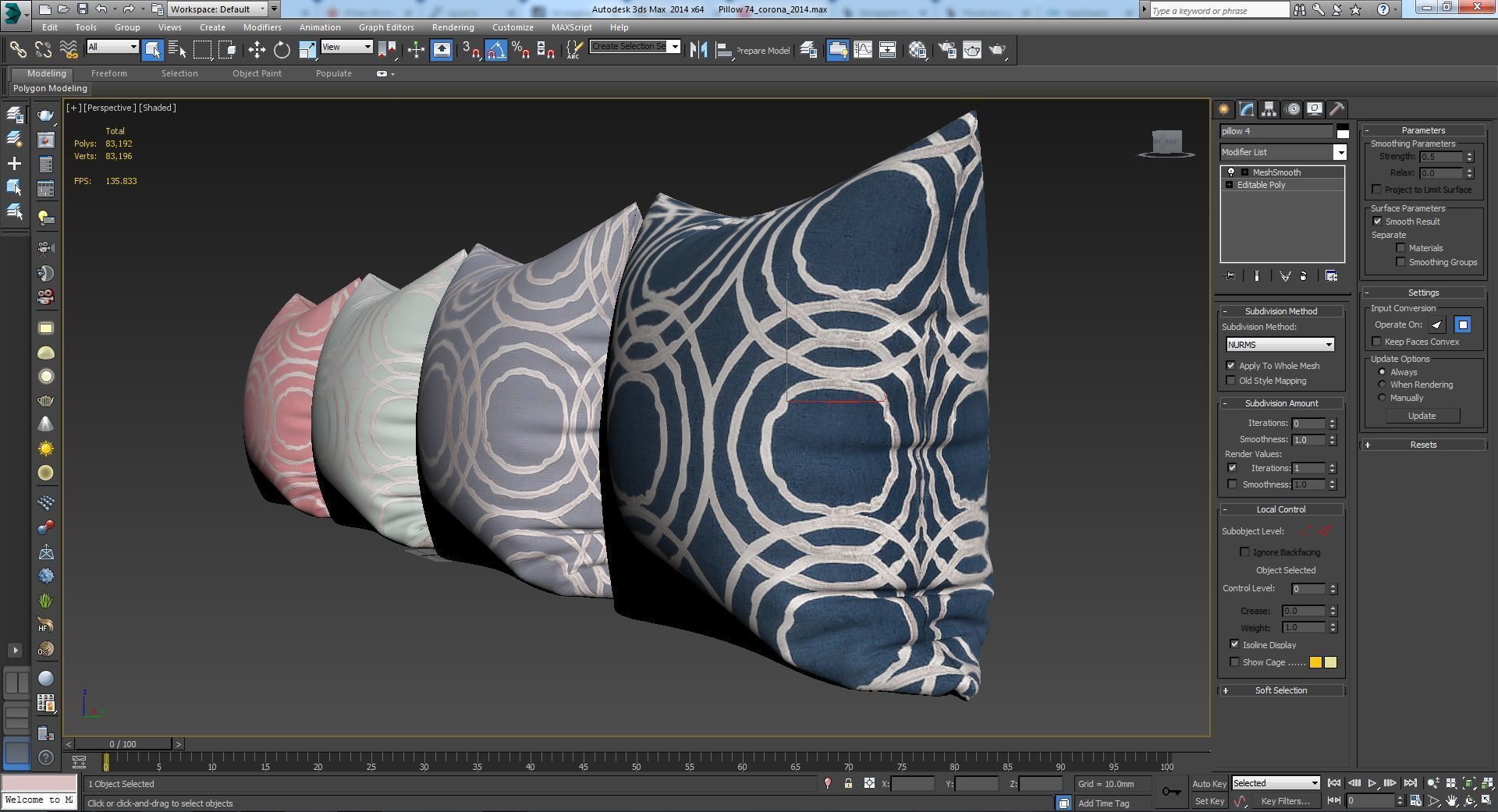 Decorative pillows set 075  3D model_6