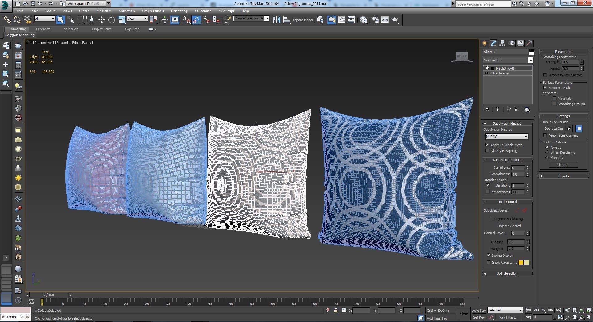Decorative pillows set 075  3D model_4
