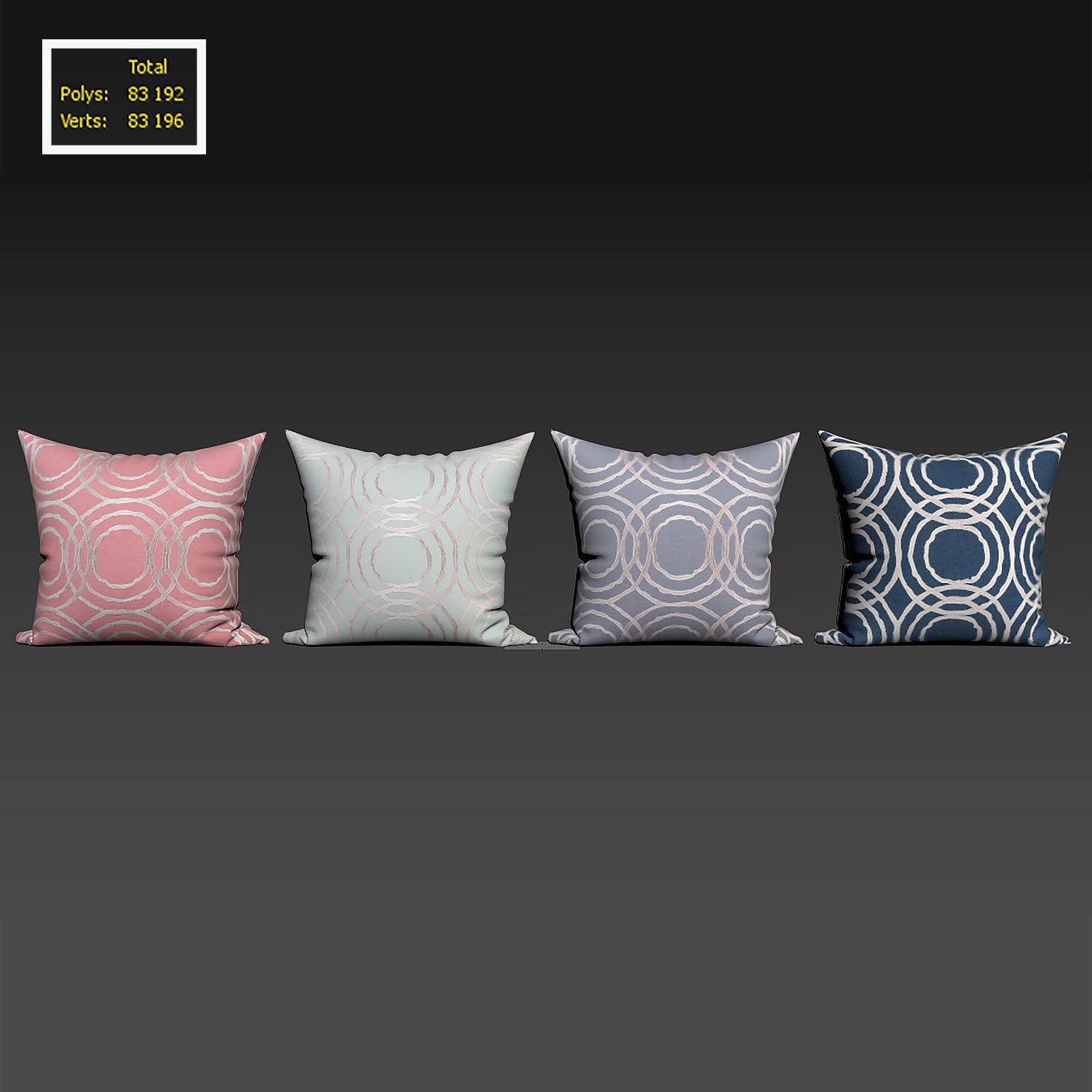 Decorative pillows set 075  3D model_2