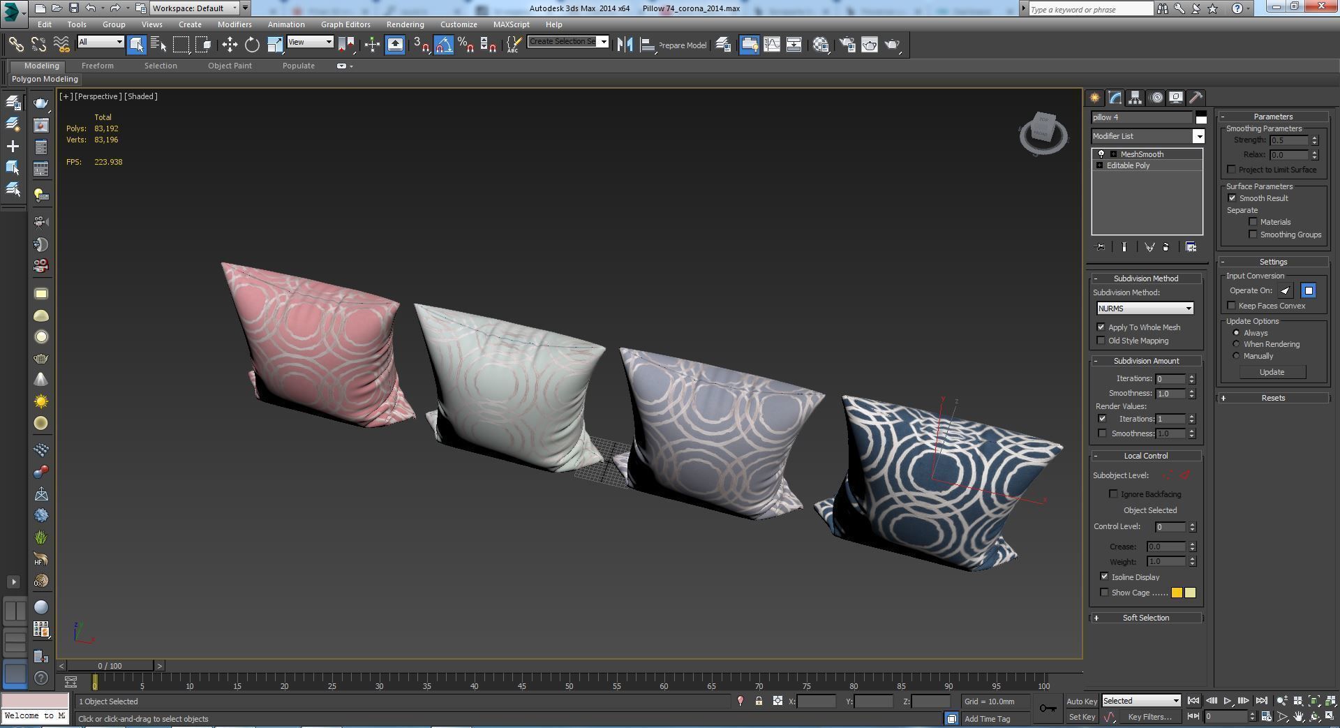 Decorative pillows set 075  3D model_5