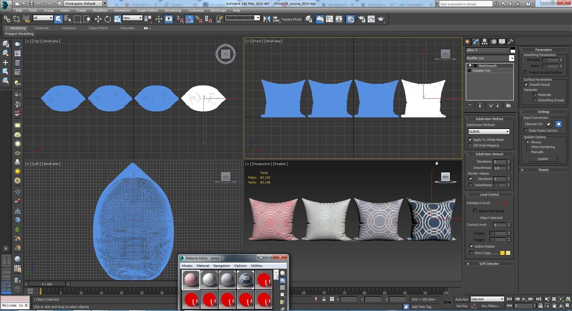 Decorative pillows set 075  3D model_3