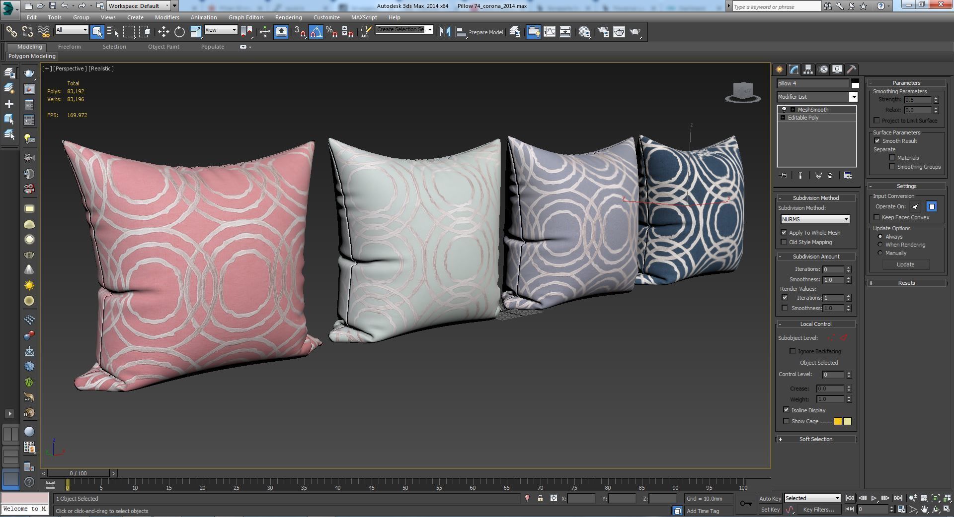 Decorative pillows set 075  3D model_10