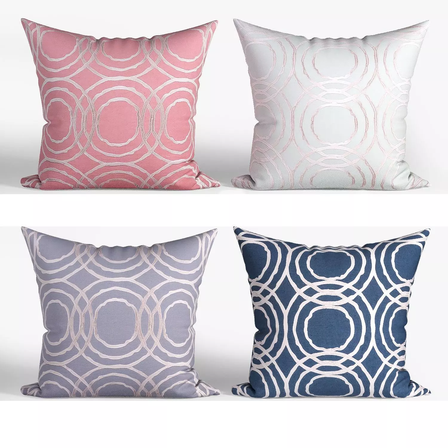 Decorative pillows set 075  3D model_0