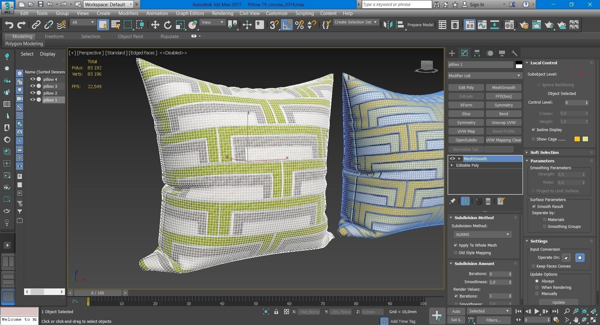 Decorative pillows  set 079 3D model_7