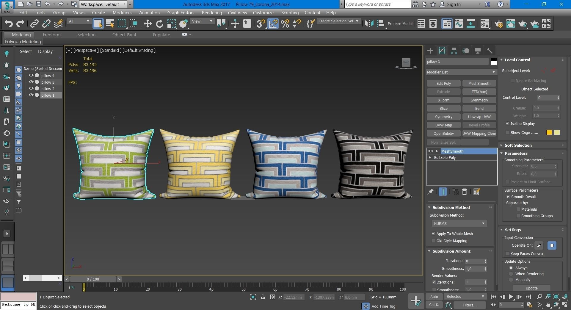 Decorative pillows  set 079 3D model_4