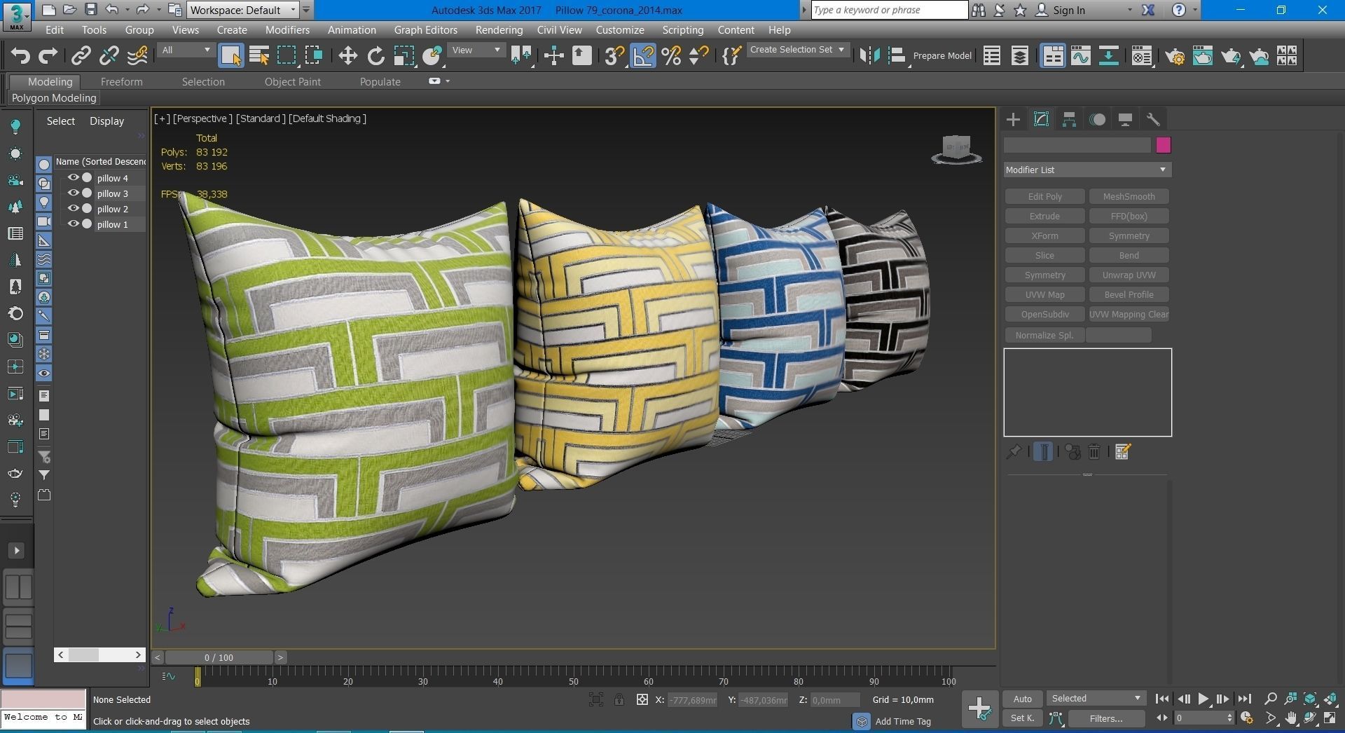 Decorative pillows  set 079 3D model_5