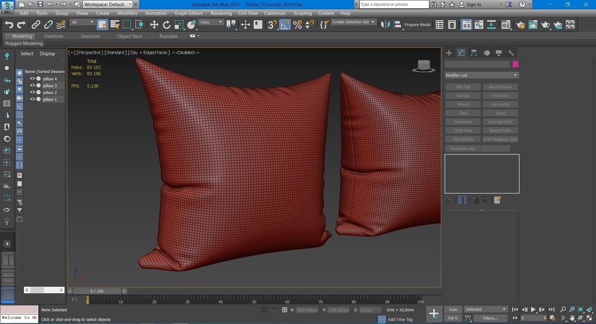 Decorative pillows  set 079 3D model_9