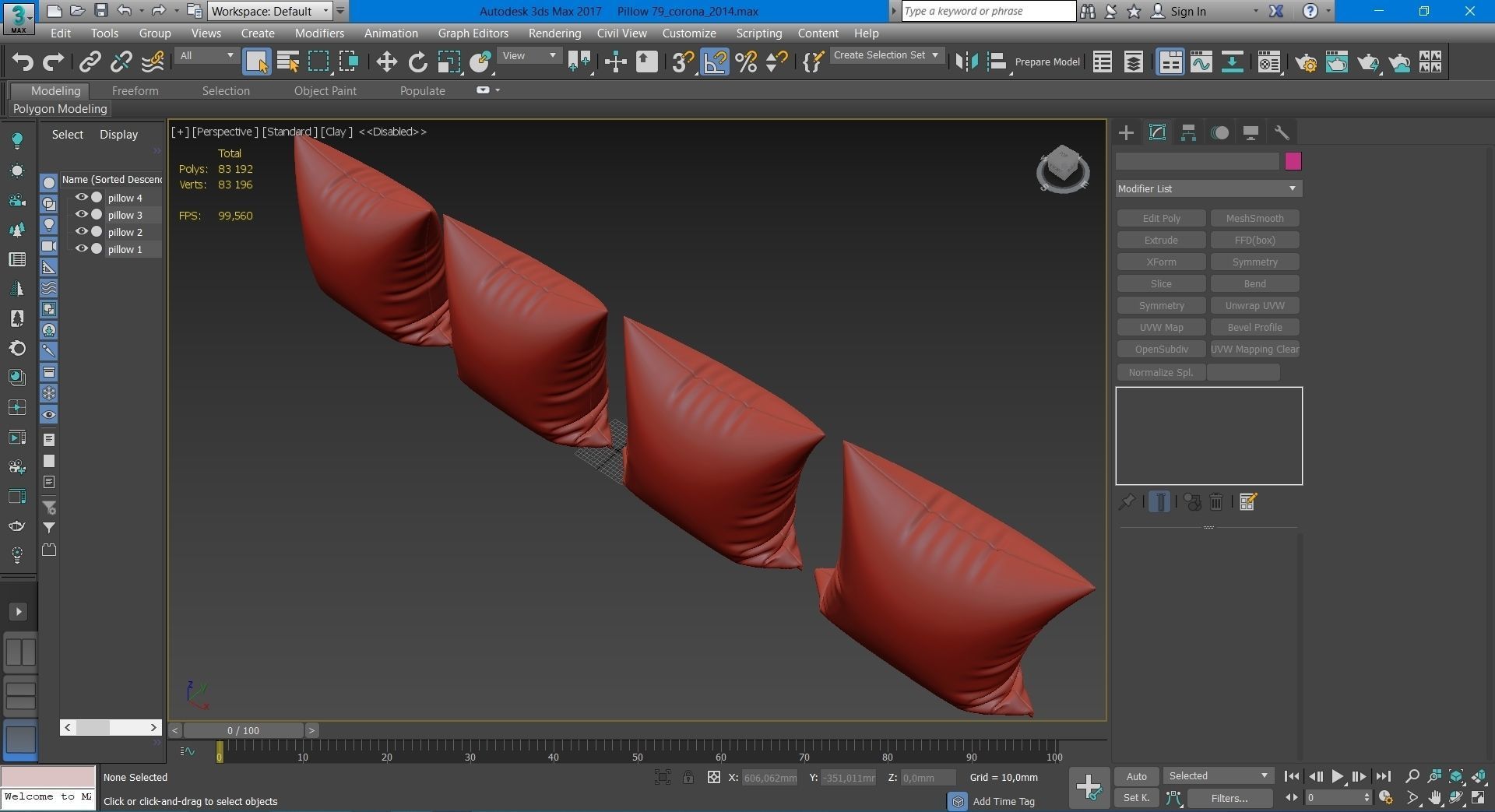 Decorative pillows  set 079 3D model_10