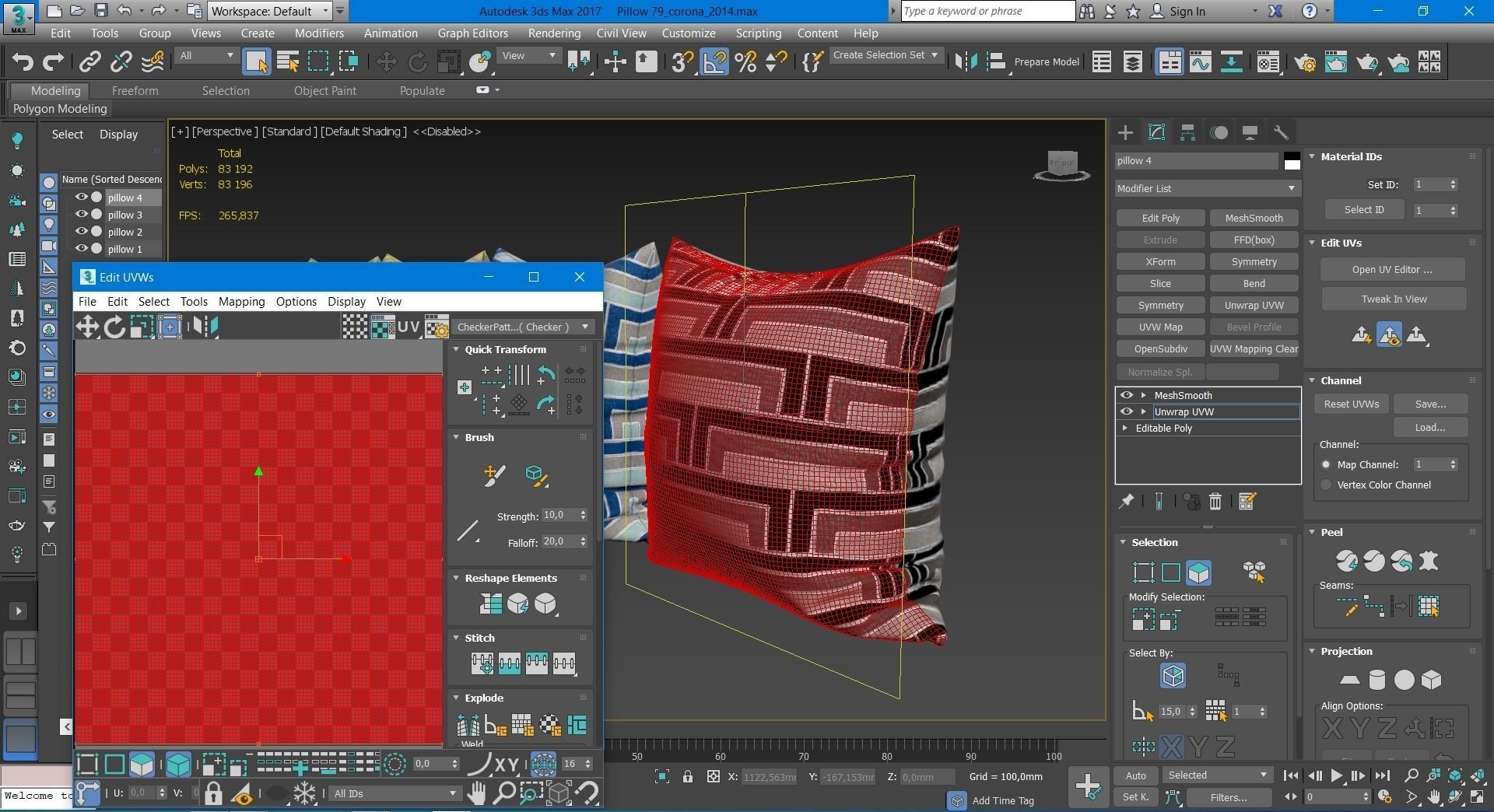 Decorative pillows  set 079 3D model_11