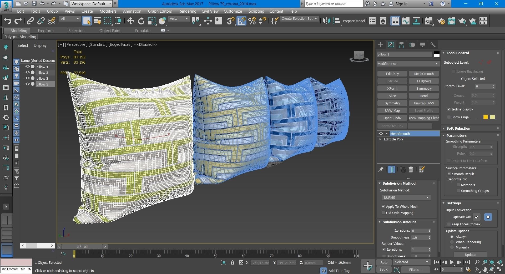 Decorative pillows  set 079 3D model_6