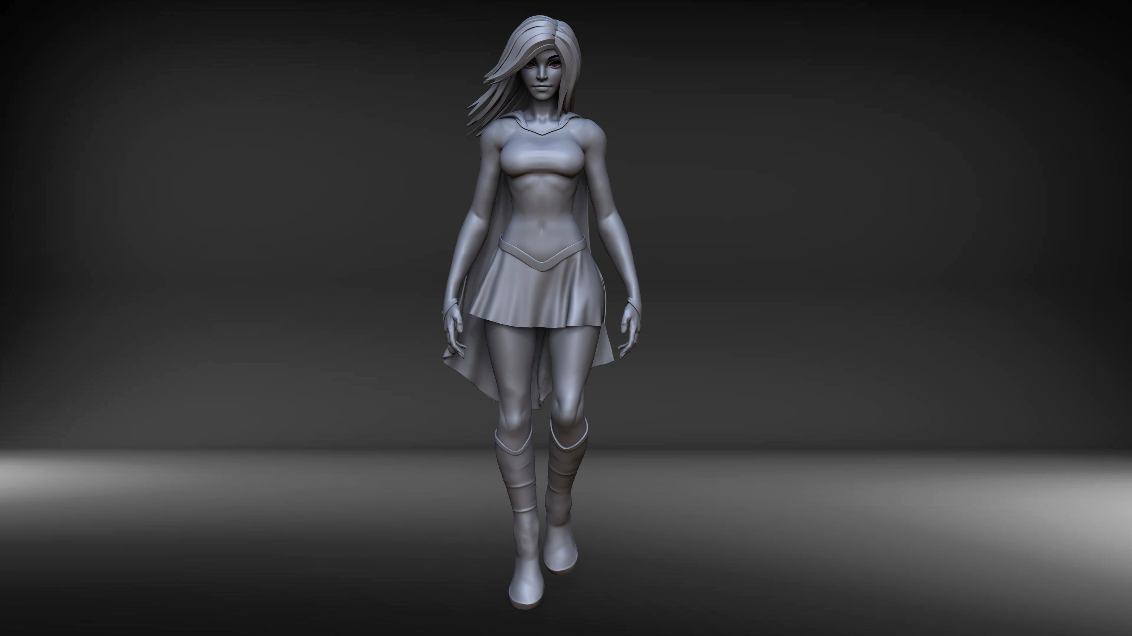 Supergirl Low-poly 3D model_4